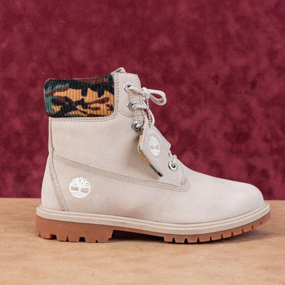 Timberland Women 6-inch Premium Waterproof Light Taupe Nubuck Boots size 7 - Picture 4 of 8